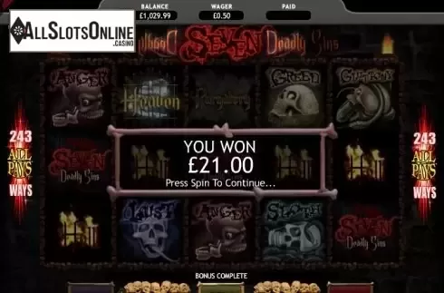 Win presentation. Seven Deadly Sins from Genesis
