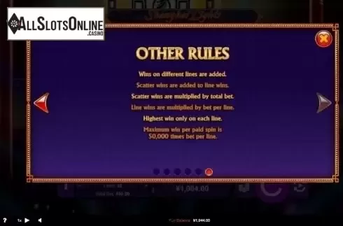 Rules. Shanghai Lights from RTG