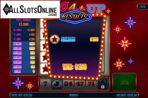 Win screen 3. Slingo Ante Up from Slingo Originals