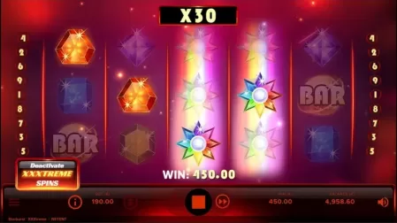 Starburst XXXtreme slot screenshot 4