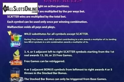 Paytable 1. Stocked Bar from KA Gaming