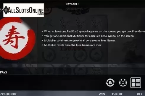 Paytable 2. Sumi-E from Gamatron