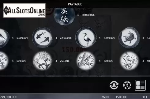 Paytable. Sumi-E from Gamatron