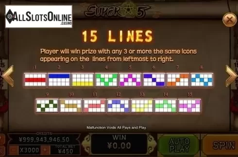 Lines. Super 5 (CQ9Gaming) from CQ9Gaming