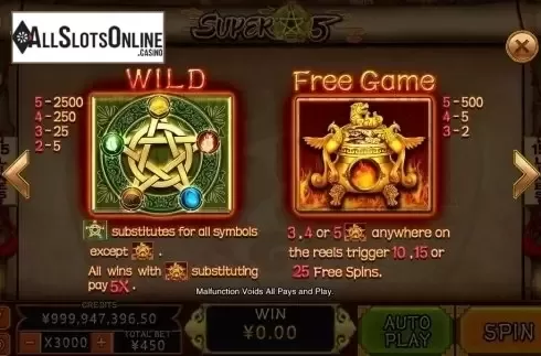 Wild & Scatter. Super 5 (CQ9Gaming) from CQ9Gaming