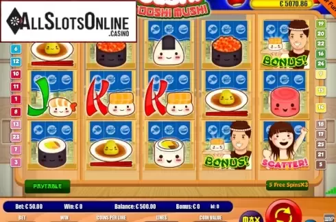 Screen2. Sushi Booshi Mushi from Portomaso Gaming