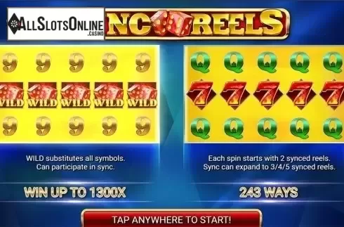 Intro screen. Sync Reels from Booongo
