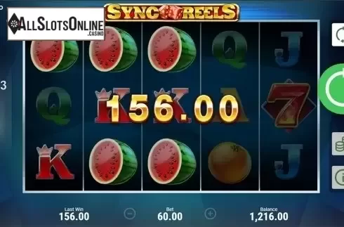 Win screen. Sync Reels from Booongo