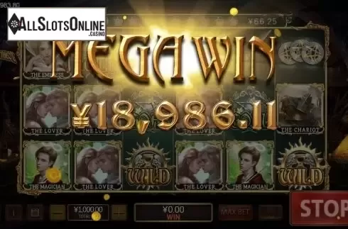 Win screen 3. TREASURE TAROT from XIN Gaming