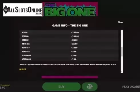 Paytable screen 2
