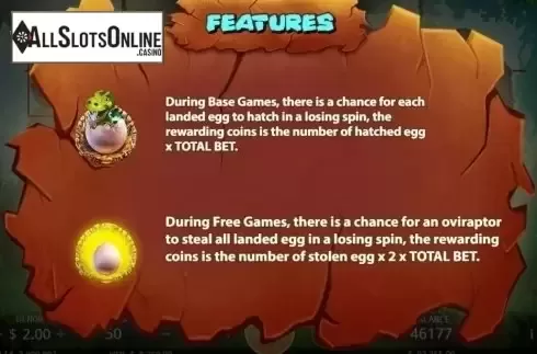 Paytable 4. The King of Dinosaurs from KA Gaming