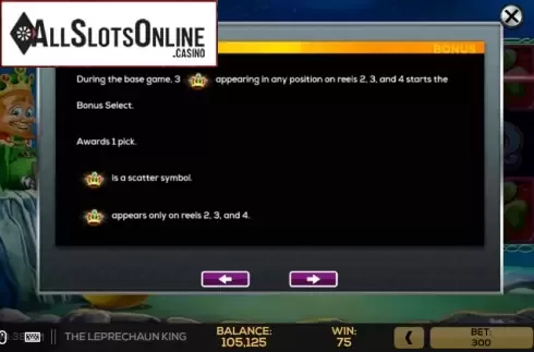 Bonus Select 1. The Leprechaun King from High 5 Games