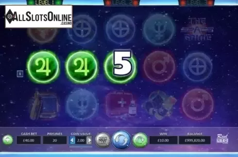 Win Screen 1. The Space Game from ReelNRG
