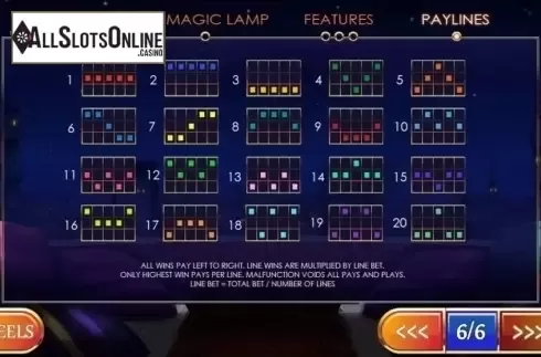 Lines. Treasures of the Lamps from Playtech