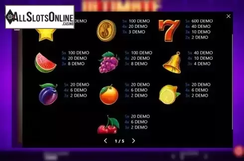 Pay Table screen