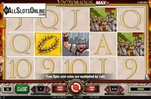 Reel Screen 1. Victorious MAX from NetEnt
