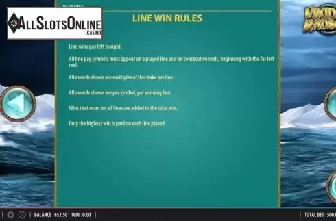 Line Win Rules. Vikings Ransom from Barcrest