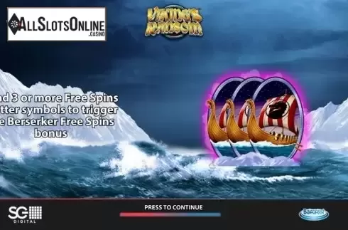 Start Screen. Vikings Ransom from Barcrest