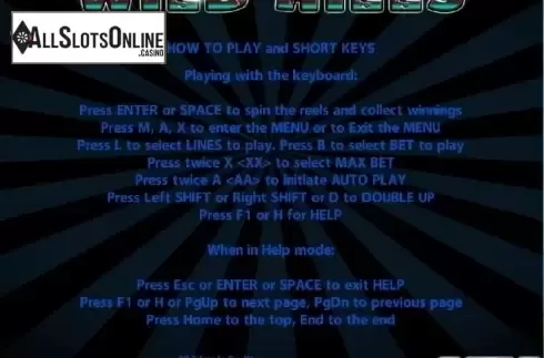 Paytable 3. Wild Hills from Casino Technology