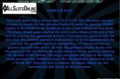 Paytable 5. Wild Hills from Casino Technology
