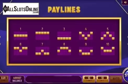 Paylines screen