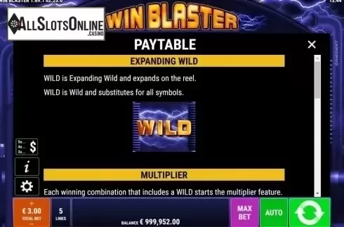Features 1. Win Blaster from Gamomat
