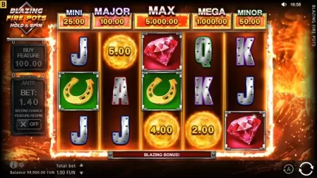 Blazing Fire Pots Hold & Spin slot screenshot 2