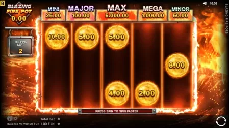 Blazing Fire Pots Hold & Spin slot screenshot 4