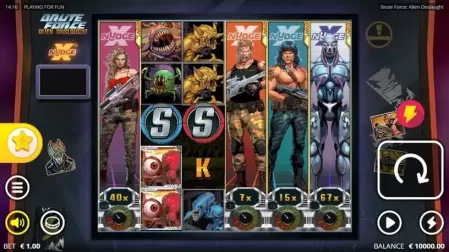 Brute Force Alien Onslaught slot screenshot 1