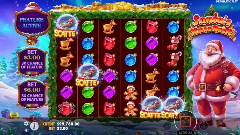 Santa's Xmas Rush slot screenshot 2