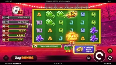 Soccer Storm Hold and Win slot screenshot 1