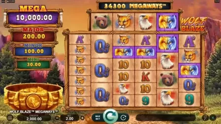 Wolf Blaze Megaways slot screenshot 1