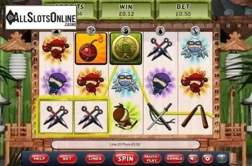 Wild Win screen 2. 5 Ninjas from Eyecon