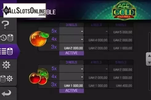 Paytable screen 4