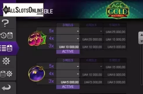 Paytable screen 2