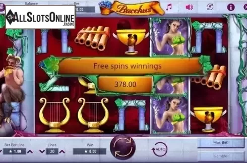 Screen6. Bacchus from Booming Games