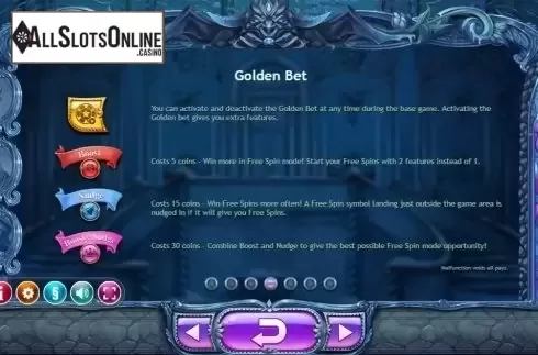 Paytable Golden Bet. Beauty & The Beast (Yggdrasil) from Yggdrasil