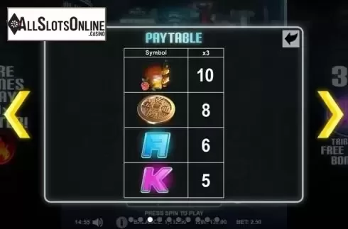 Paytable screen 2