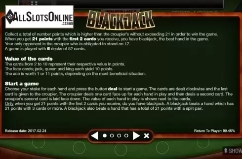 Rules 1. Blackjack Multihand 7 Seats from GAMING1