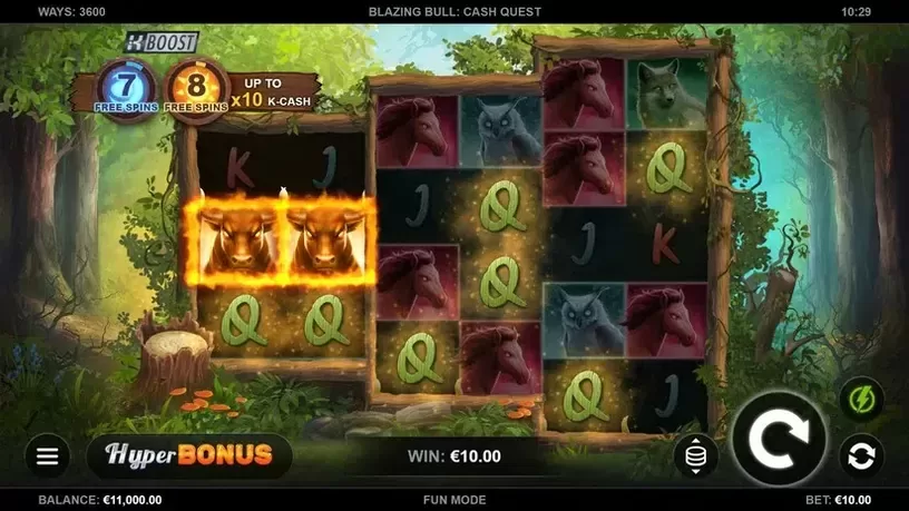 Blazing Bull: Cash Quest slot screenshot 2