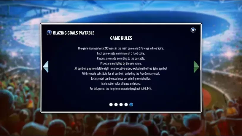 Blazing Goals slot screenshot 5
