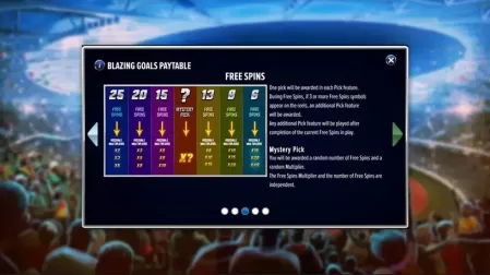 Blazing Goals slot screenshot 3