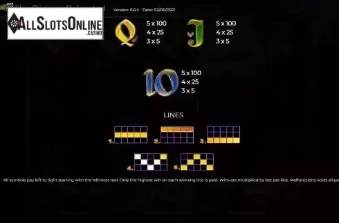 Paylines screen