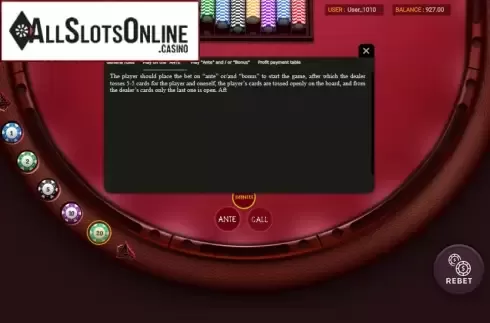 Rules 2. Caribbean Poker from Smartsoft Gaming