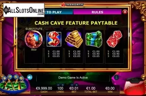 Screen6. Cash Cave from Ainsworth