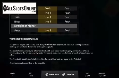 Game Screen 2. Casino Hold'em (Mascot Gaming) from Mascot Gaming