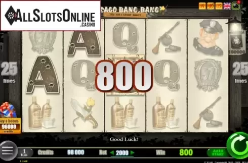 Win Screen. Chicago Bang Bang from Belatra Games