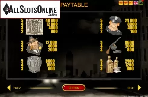 Symbols. Chicago Bang Bang from Belatra Games