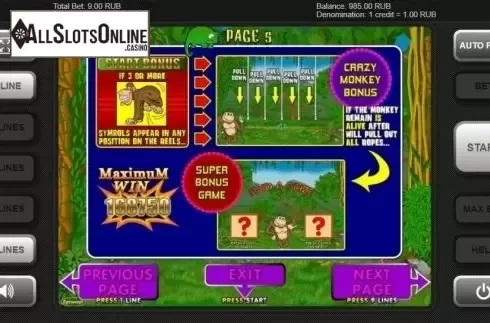 Bonus Game. Crazy Monkey (Igrosoft) from Igrosoft