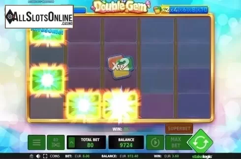 Multiplier win screen. Double Gem from StakeLogic